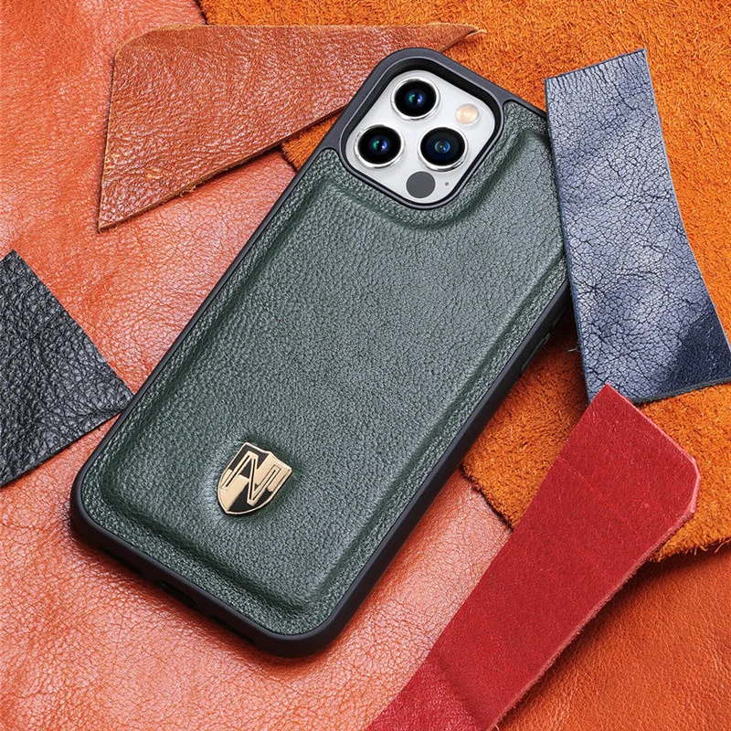 

Genuine TOP Leather Back Case For iPhone 13 Pro Max 12 11 Mini XS XR 7 8 6S Plus SE3 bussiness Cover