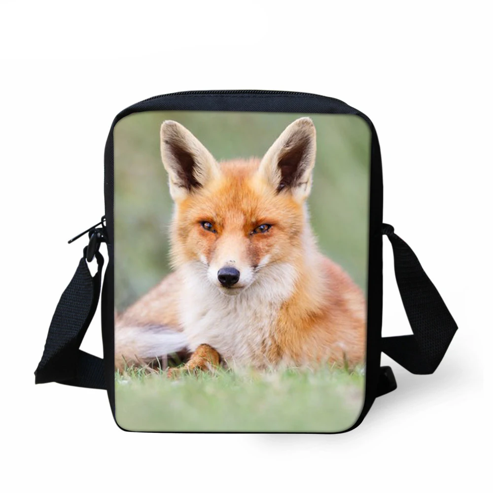 

Сумка-мессенджер женская с 3D-принтом лисы, маленький саквояж на плечо для книг, миниатюрный чемоданчик кросс-боди