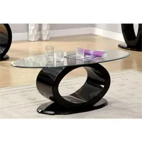 Contemporary Glass Top Coffee Table, 54" x 17.75" x 26.25", mesas de centro para sala  coffee table 1
