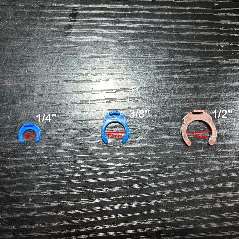 10Pcs 1/4"3/8"1/2"OD Tube PE Pipe Fitting Blue Clip C-ring Hose Quick Connector Aquarium RO Water Filter Reverse Osmosis System