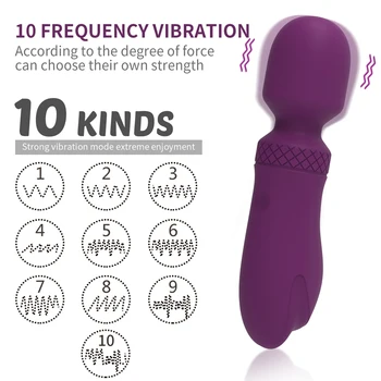 Mini Size Vibrator Sex Toys for Woman AV Magic Wand Vibrators Clitoris Stimulator Masturbator Dildo Erotic Sex Toys for Women 4