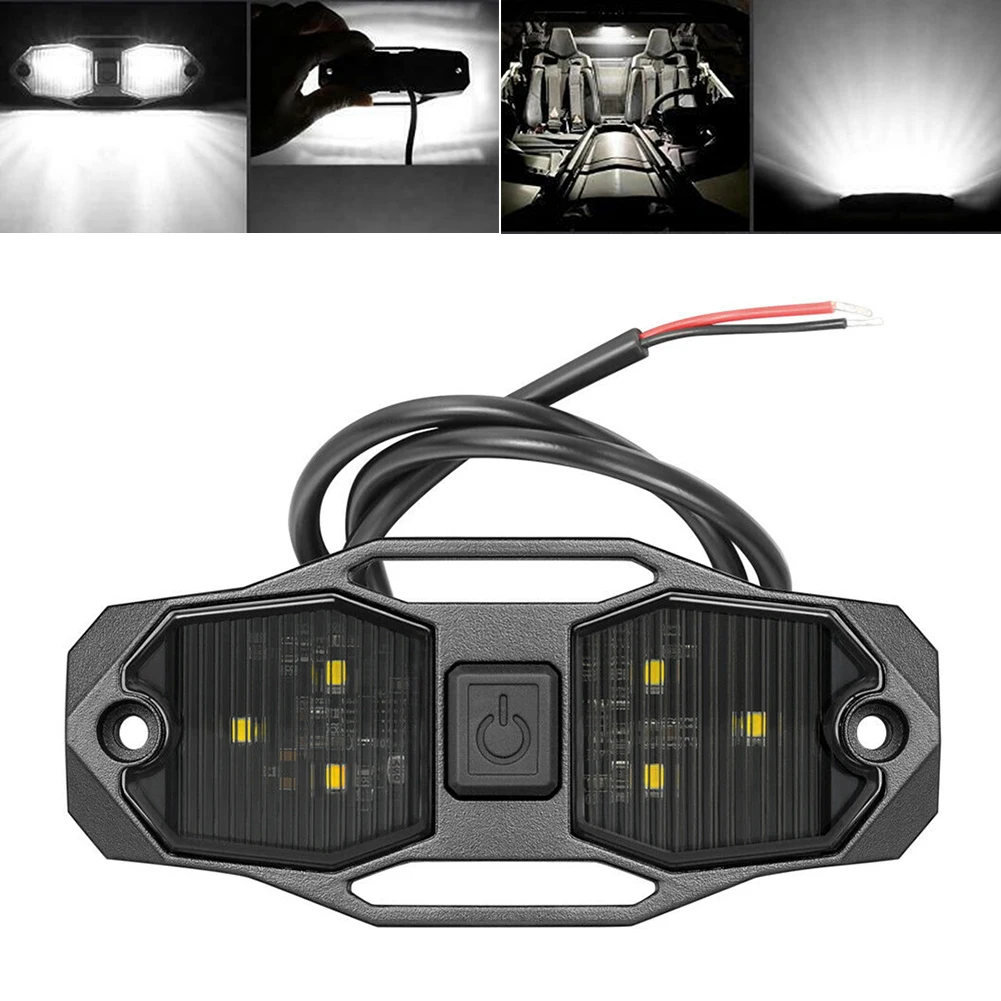 

White Roll Bar Mount LED Dome Light Rock Light W/Switch For Polaris RZR UTV 4WD Car 12V Bumper Lamp Accessories