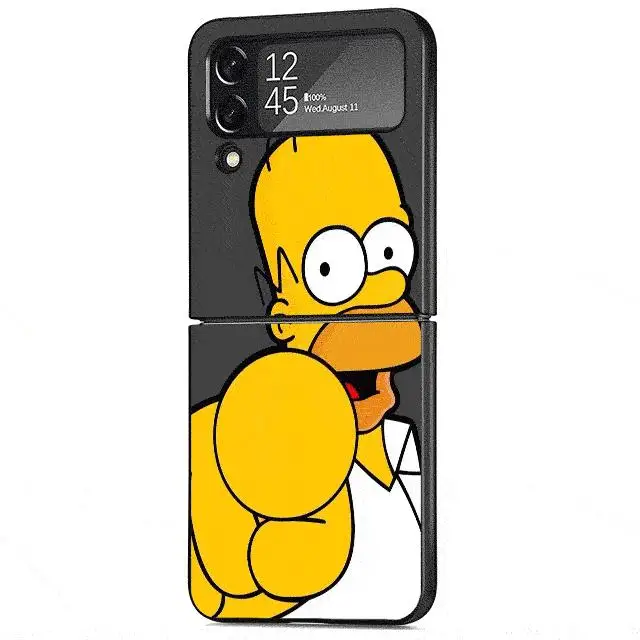 Black Shockproof Cartoon Case - The Simpson Design for Samsung Galaxy Z Flip