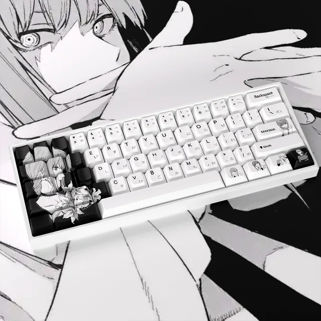 105 Keys Flower Makima Keycap Dye Sub Anime Gaming Keycaps