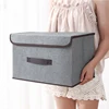Non-woven Fabric Fold Storage Box Bedroom Wardrobe  Toy Clothes Sundries Organizer with Cover Underwear Sock Home Accessories 5