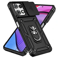 Heavy Duty Armor 360° Rotate Ring Bracket Case with Lens Protection - Moto G Power 2025 (BK)