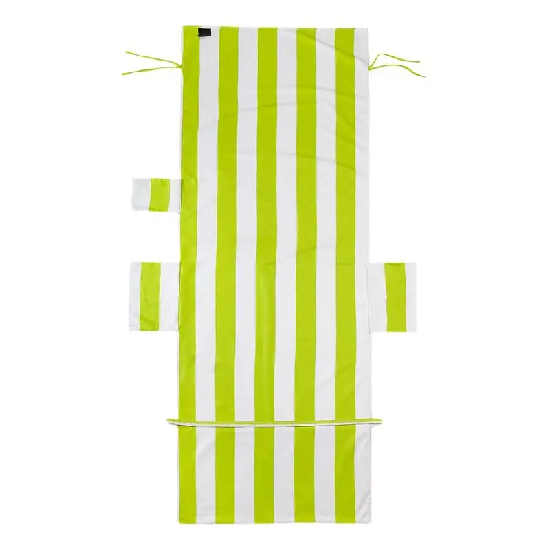 

Lounge Chair Towel Cover Stripe Pool Chair Towel With 3 Pockets Soft Chair Covers Lounge Chair Cover Chaise Lounge Towel For