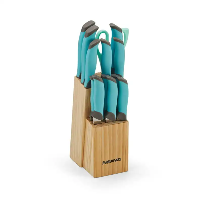 

14-piece Stamped Soft Grips Aqua and Gray