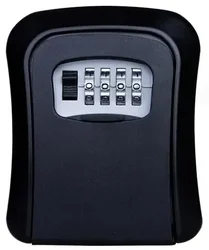 Waterproof Wall - Mounted Key Keeper with 4 - Digit Combination Lock - Secure and Easy - to - Install Storage Box (Black Large)