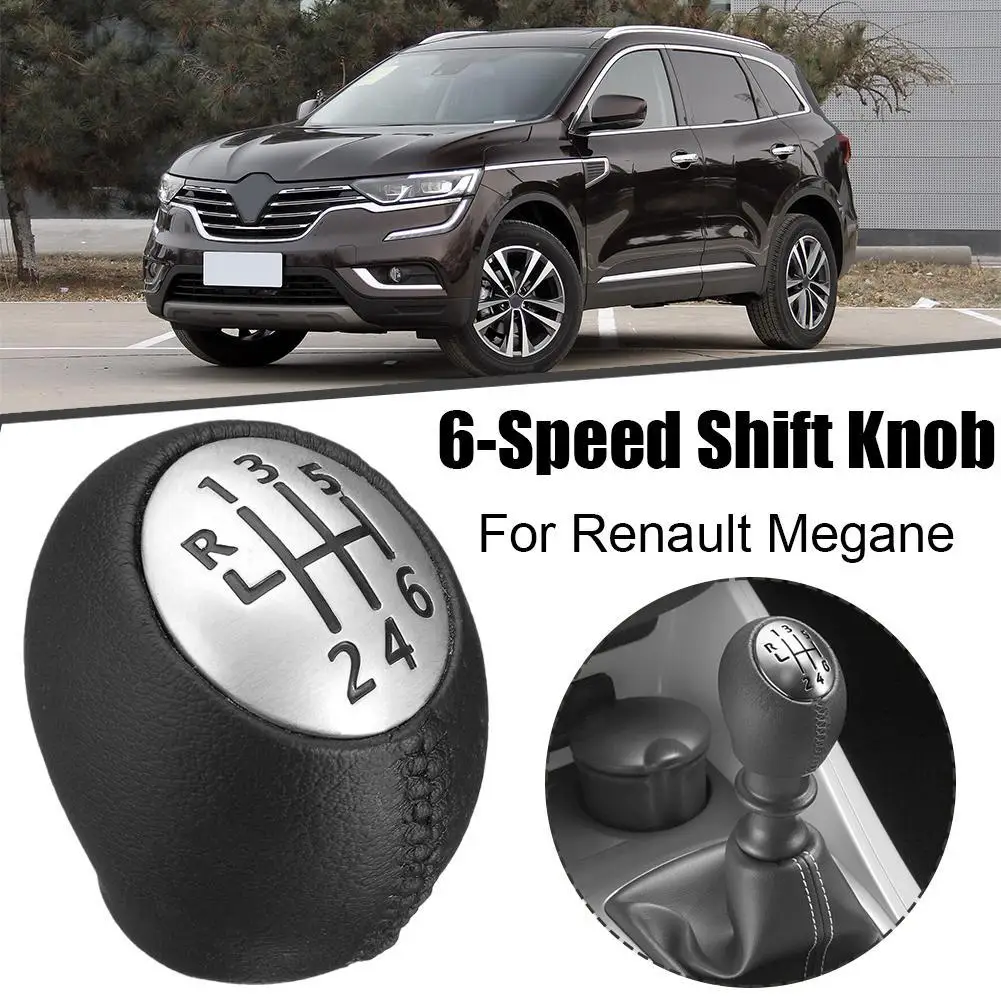 

6 Speed Gear Shift Knob Leather Handleball For Renault Megane MK3 Clio Laguna For Nissan Interstar For Vauxhall Vivaro Movano