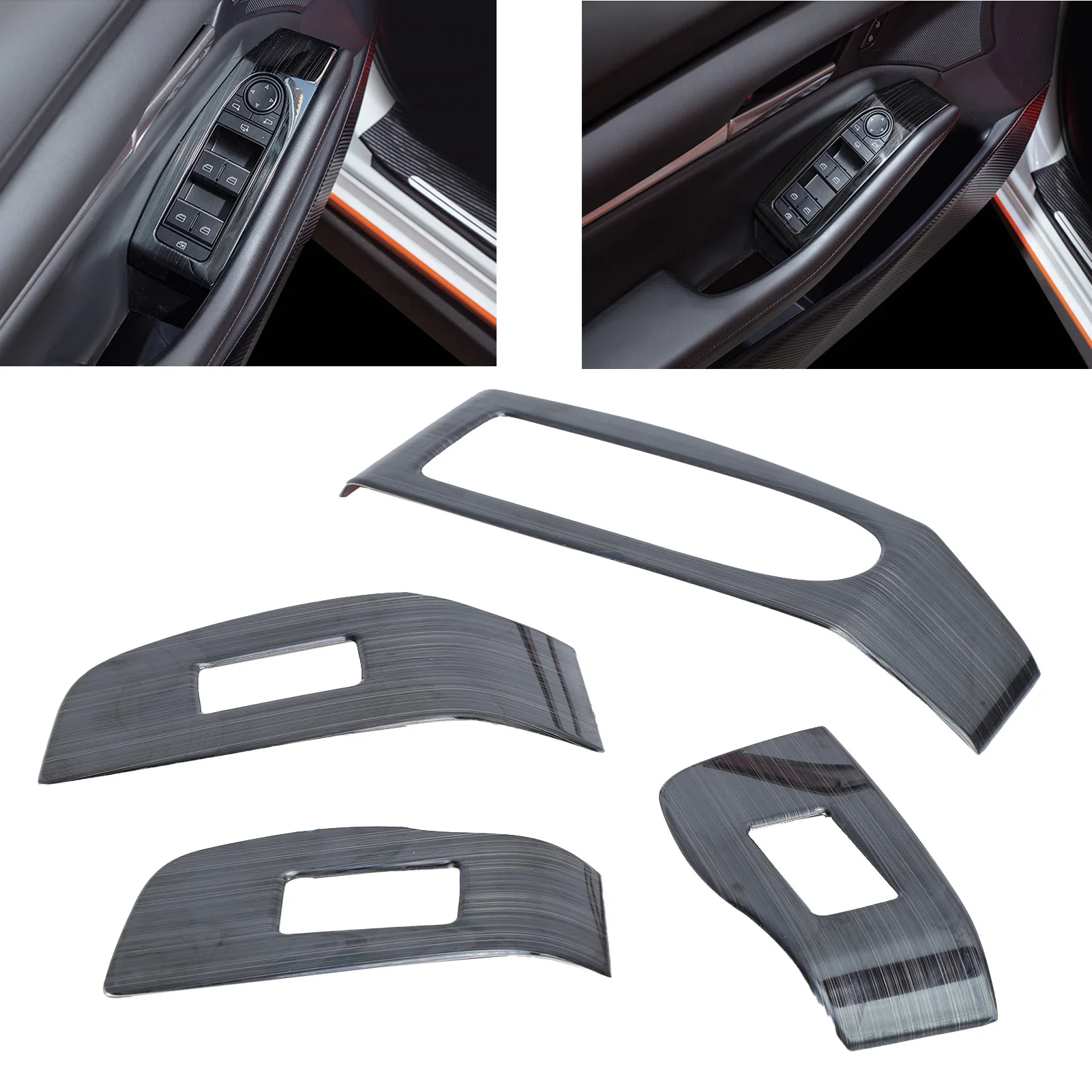 

Car Window Switch Panel Trim Frame Stainless Steel Window Lifter Panel Stickers Decoration Replacement for Mazda CX-30 2020 LHD