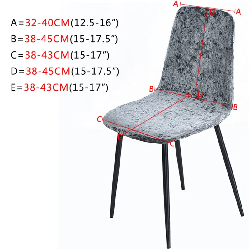 Velvet Shell Chair Cover Stretch Plain Dining Seat Covers Elastic Armless Chair Cover Removable Furniture Slipcovers Home Decor 3