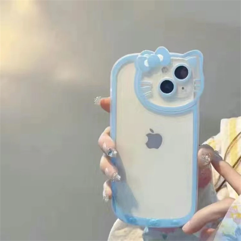 thumbnail image 1 of Sanrio-funda transparente de Hello Kitty para iPhone, carcasa a prueba de golpes con dibujos animados para modelos 14, 13, 11, 12 Pro Max, X, XS, XR, 7, 8 Plus, Y2K, 1 of 5