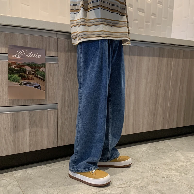 

2023 High Street Fashion Brand Vintage Classic Jeans Mens Loose Straight Leg Pants Wide Leg Trousers Hot Sale Denim Male C146