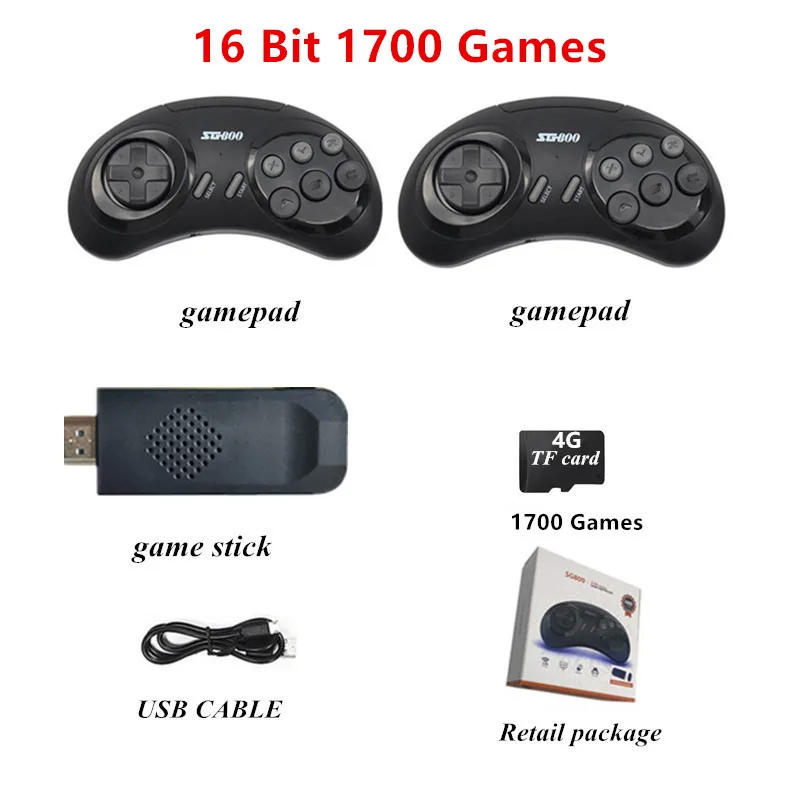 USB Video Game Console Built in 620 Classic Games AV Output Retro Portable TV GAME Console Wireless Gamepad 