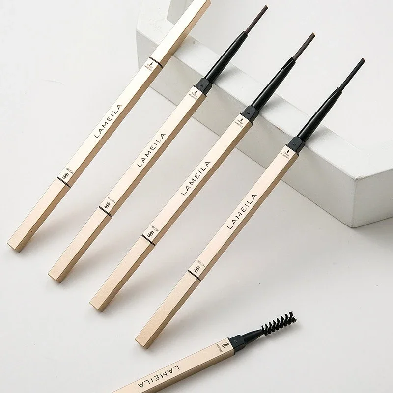 5 Color Waterproof Matte Eyebrow Pen Makeup Double Head Long Lasting Brown Non-Smudged Eye Brow Pencil Tint with Brush Cosmetics