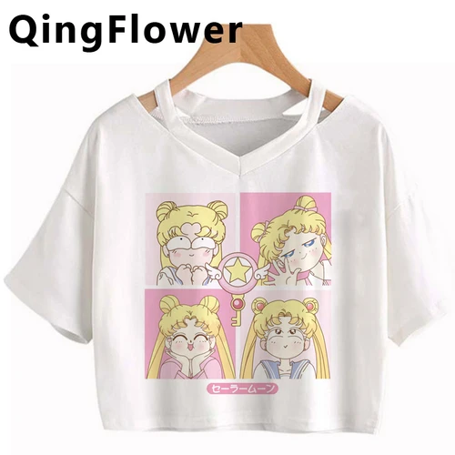 New Kawaii Anime Printing T Shirt 여성 하라주쿠 반팔 재미 Ulzzang Fashion Funny New Top T 셔츠 여성 4