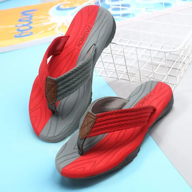 Non Slip Slippers Fashion Slippers Summer Men's Slippers Fashion Youth Personality Non-Slip Flip-Flops Outdoor Comfortable Casual Soft Sole Large Size 39-47
