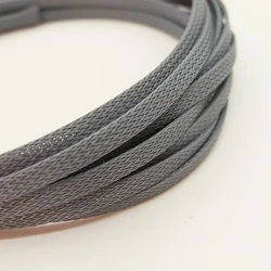High - Density Insulated PET Braid Cable Sleeve - Black and Red - 6mm (Grey)