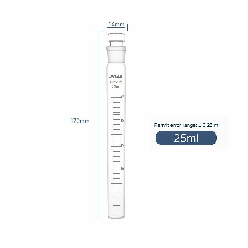 Nessler Glasses(tube) Colorimetric Tube Lab Glass Test Tube With Plug Scale Use For Color Comparison 10 25 50 100ml Grade A 6/PK