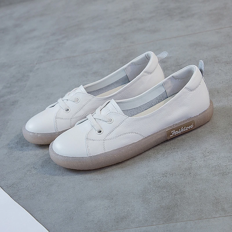 Fashion Casual Shoes Women Designer Cow Leather Loafers Luxury Brand Female Flat Sneakers Ladies Slip-On Moccasins Zapatos Mujer 4