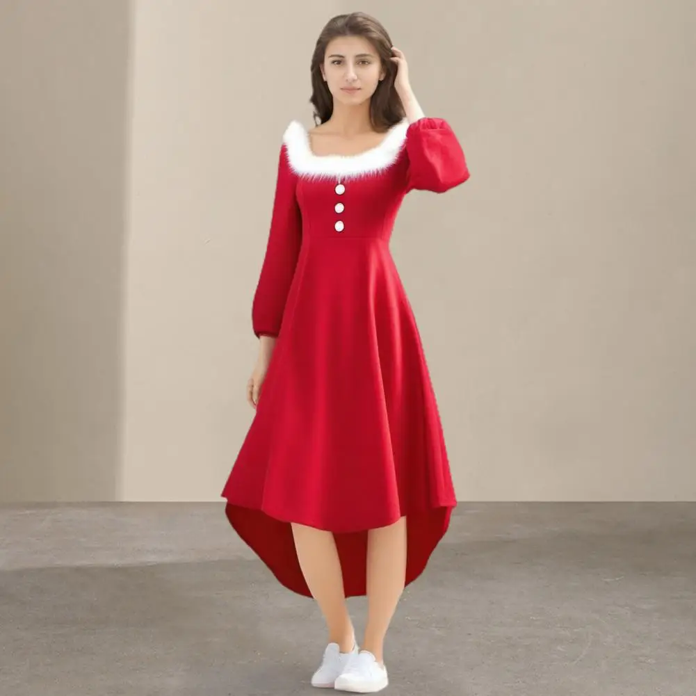 ebay christmas dresses Women Dresses Christmas Dress Warm Costume Outfit Robe Party Gown Fancy V Neck
