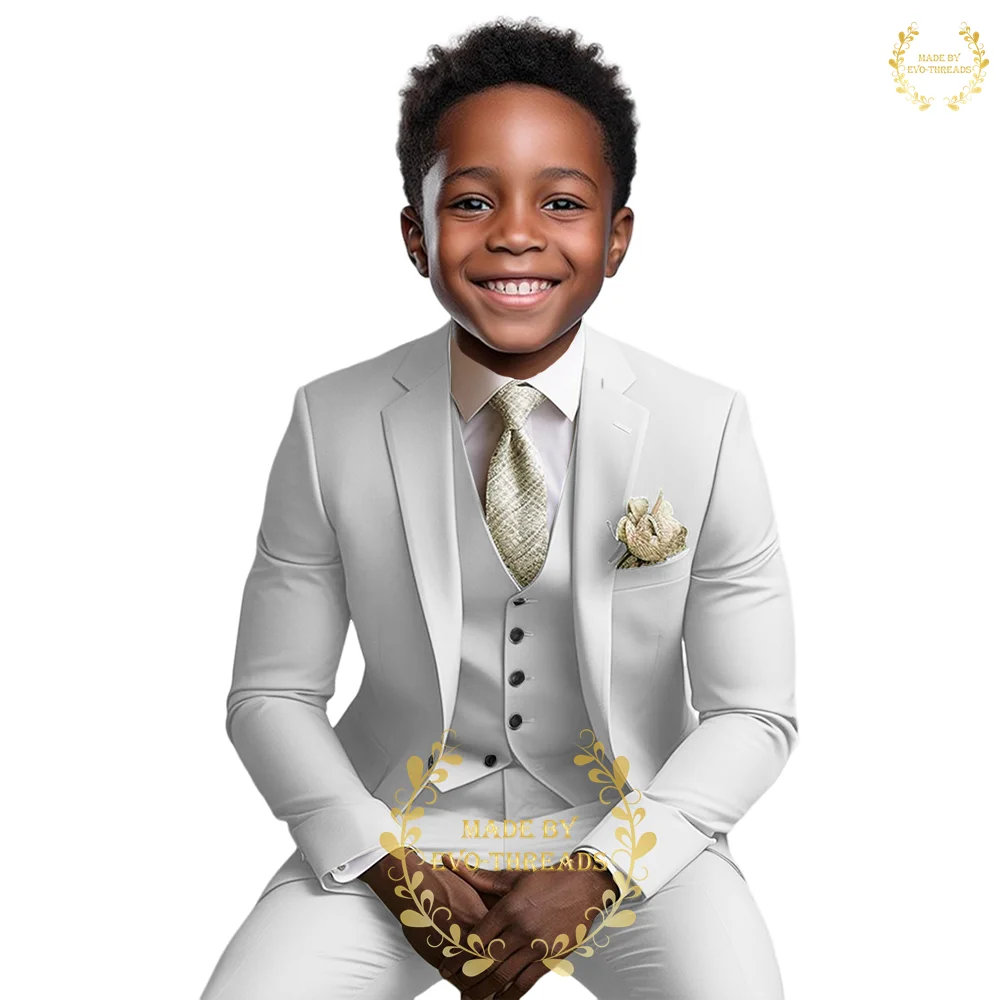 Boy's Suit 3-Piece (Jacket+vest+pants) Kids Slim Fit Tuxedo for Formal Occasion Wedding Prom Birthday Party boys formal suit set
