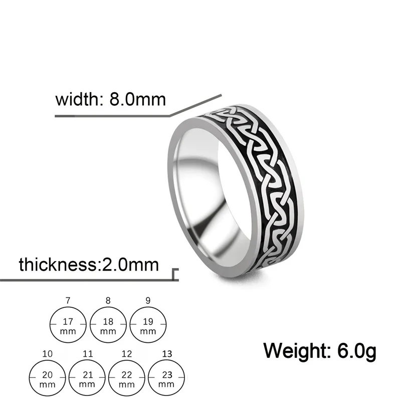 Vintage Edelstahl ringe für Männer Frauen Wikinger Runenring Unisex Punk Statement Ringe für Jugendliche Schmuck Geschenke Bague Homme – Detail 34