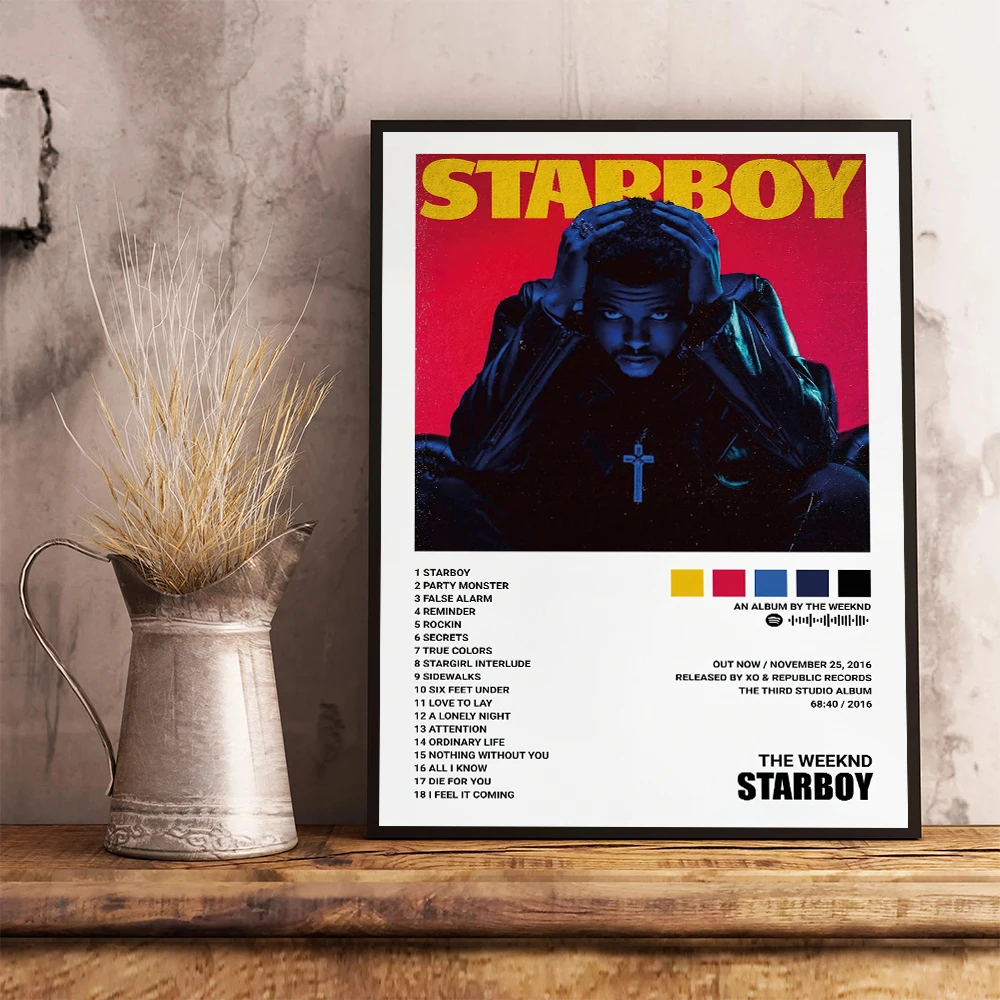 Star The Weeknd Hip Hop Art Print Posters for Living Room Canvas Painting Home Wall Decor Gift