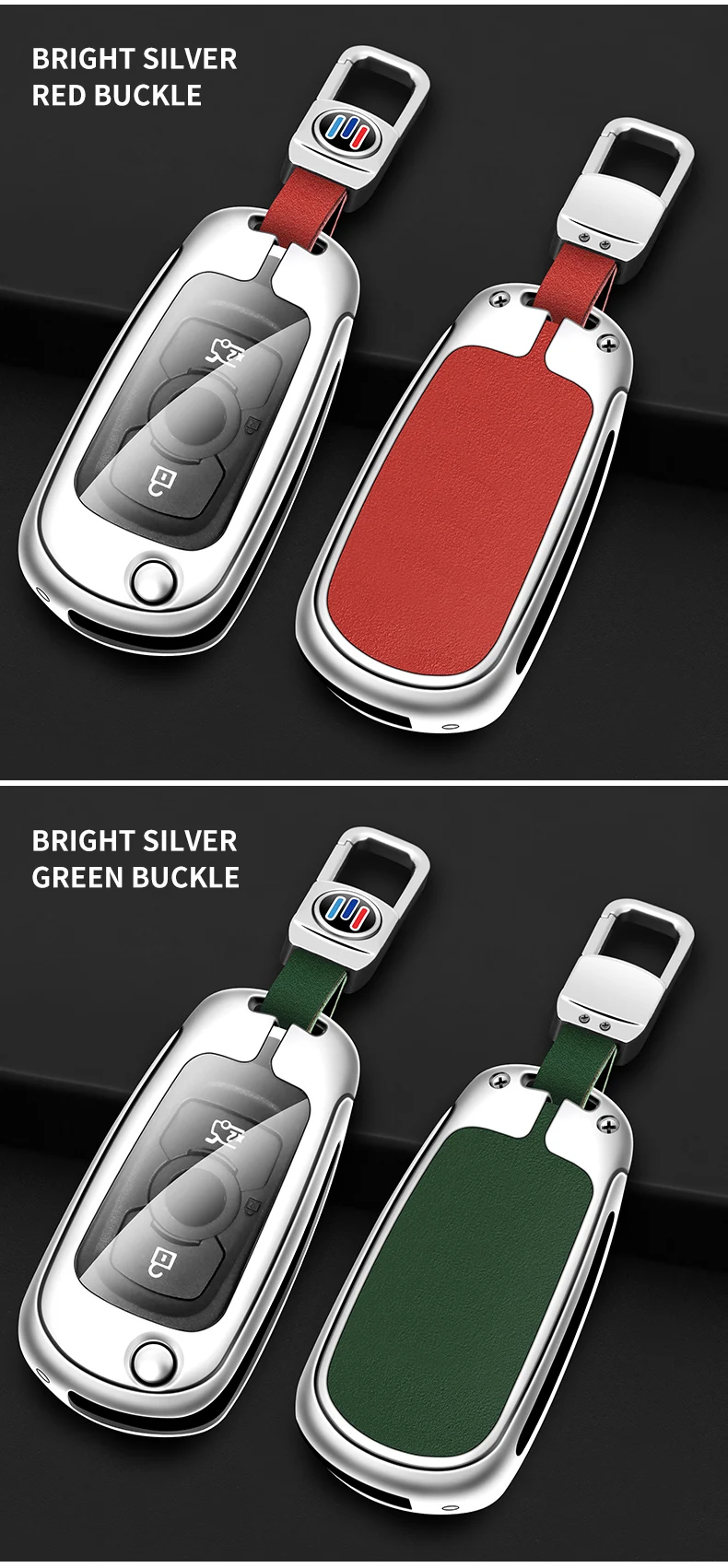 Custodia per chiave a scatto per auto in pelle metallica per Buick VERANO ENCORE GX GL6 2018 - 2020 per Opel Vauxhall Astra K Corsa Protector - Sc9a0b8e979384da29d6b23b5606feea4c