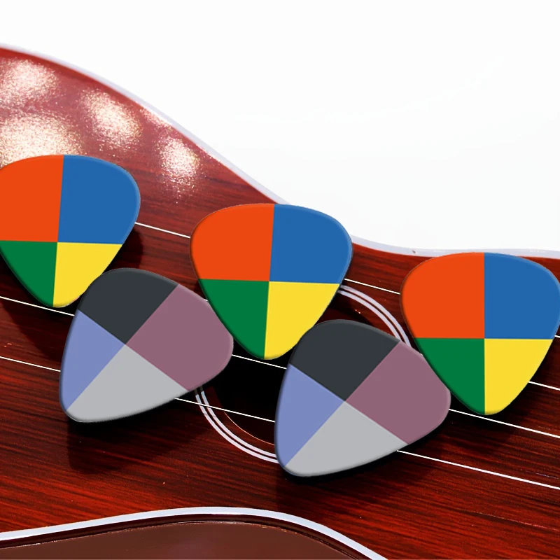 SOACH 10Pcs/lot 0.71Mm 0.46 1.0 Thickness Color contrast Guitar Picks Pattern Guitar Paddles Parts Accessories pick