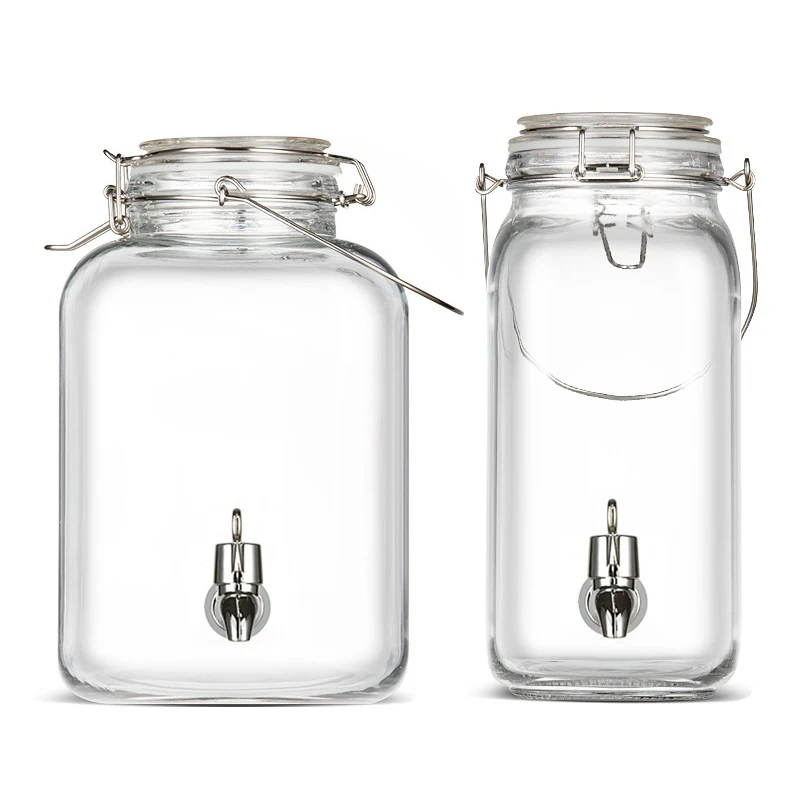 Glass Drink Dispenser Beverage Storage Mason Jar with ABS Spigot Lemonade  Tea Buckets Container 2/3/4 Litre Cold Kettle - AliExpress