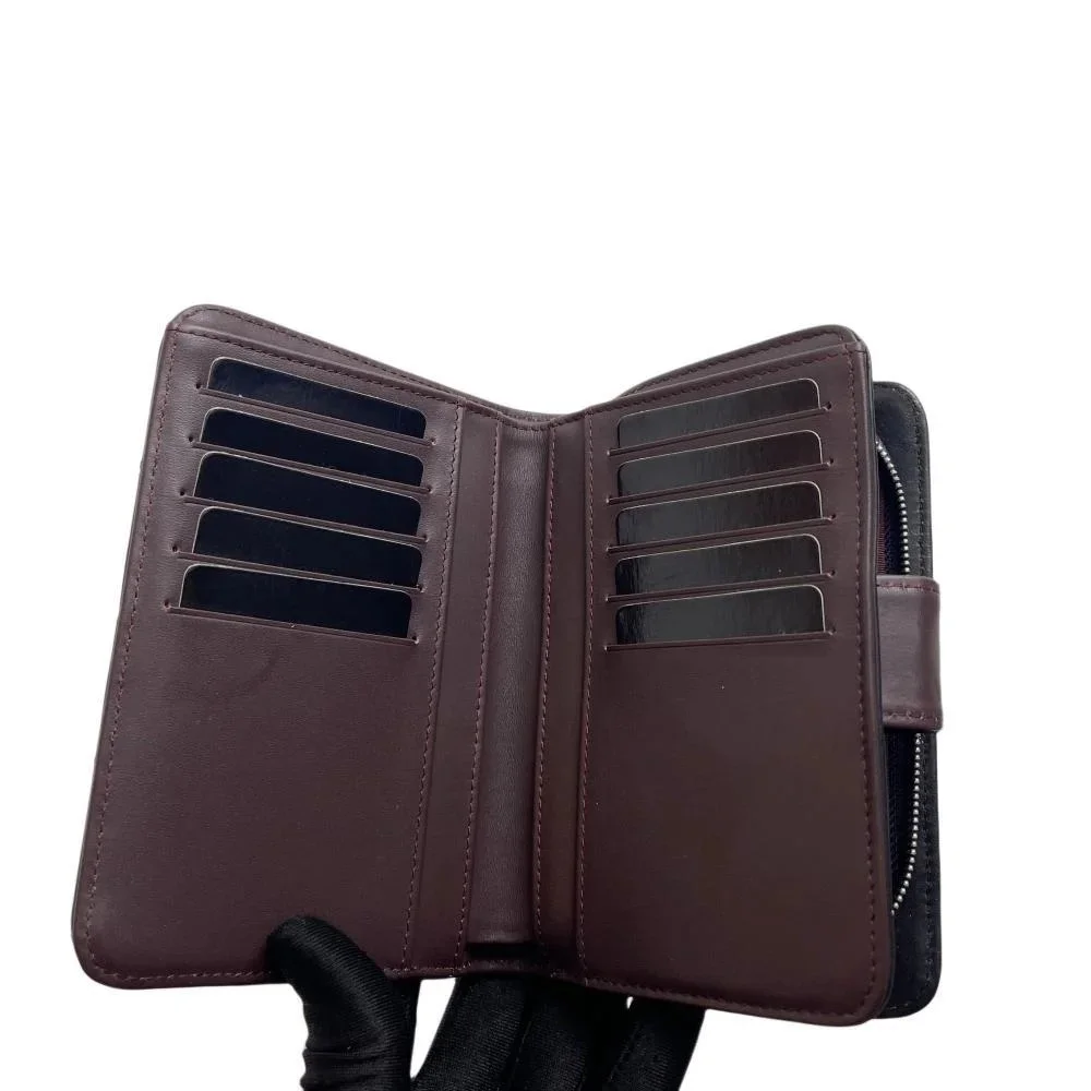 

High Quality Custom cowhide Leather Card Holder For Women Solid Fashion Credit Card ID Card Holder Wallet Coin Purse Pouch