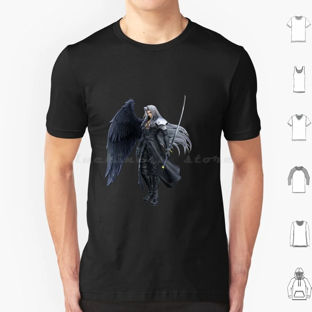 Sephiroth Smash Render T Shirt Big Size 100% Cotone Sepiroth Smash Bros Mouth Cover Guard Face Quarantena Smash Smash Bros