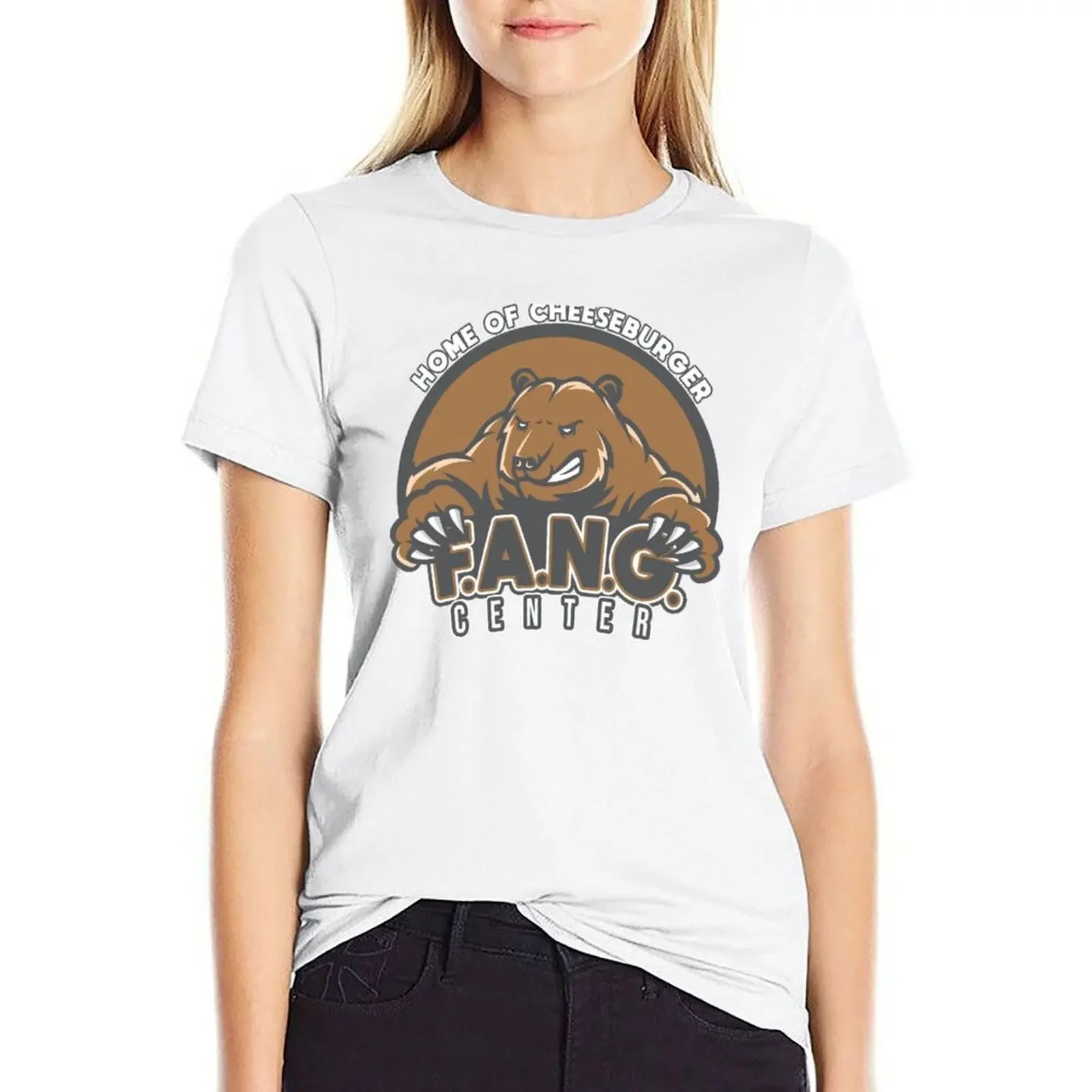 

F.A.N.G. Center T-shirt funny summer top female Womens clothing
