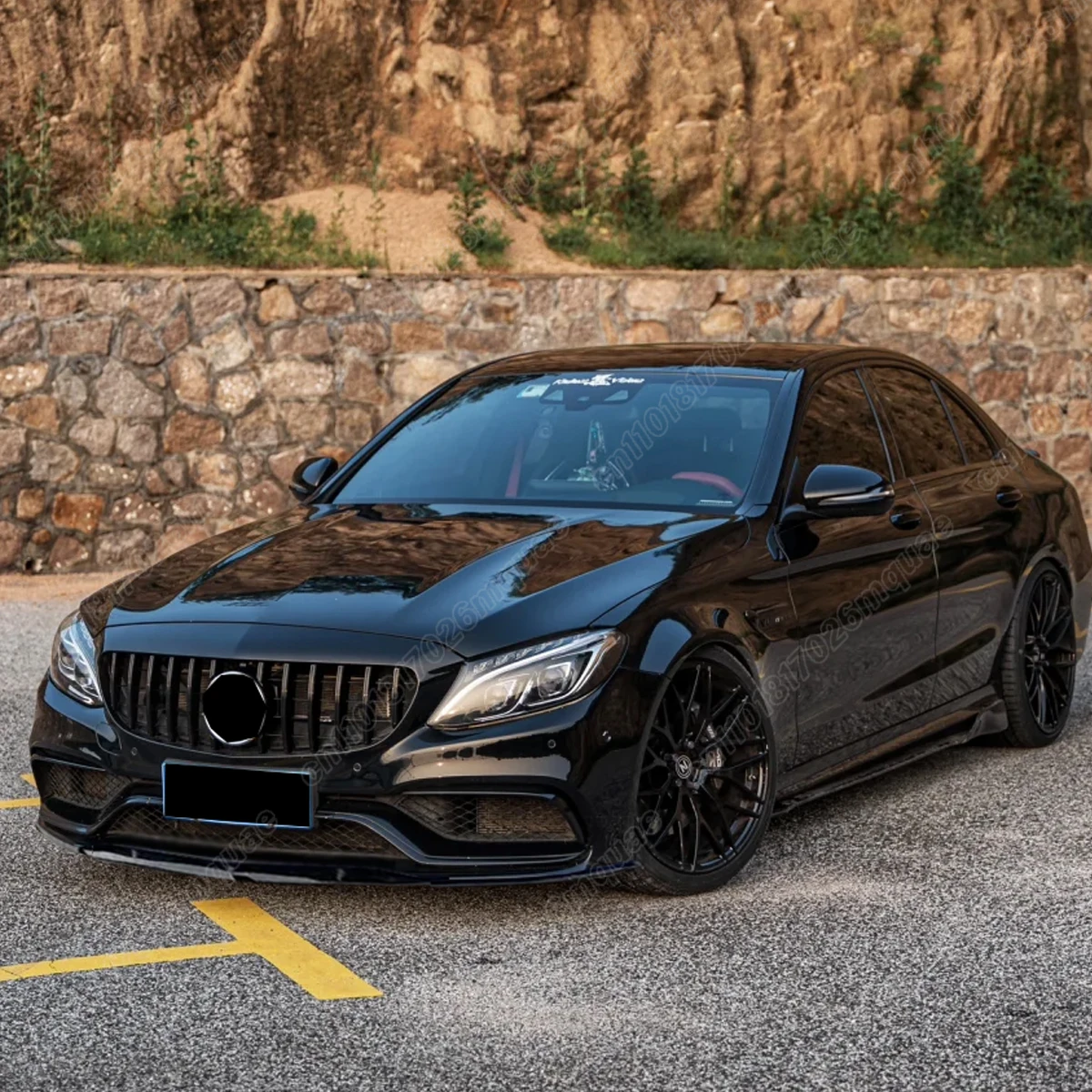 메르세데스 벤츠 C-클래스 W205 C205 C63 C63S AMG 2015 2016 2017 2018 2019 2020 2021 2022 자동차 프론트 범퍼 스포일러 립 바디 키트