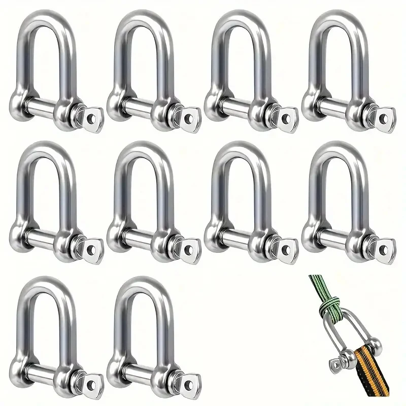 Thread Rope Chain With Shackle 5PCS D Shackle Titanium Steel Heavy Duty with Screw Pins for Chain Wire ...