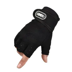 Unisex Anti-Slip Breathable Half Finger Cycling Gloves for Outdoor Sports and Fitness (Black)