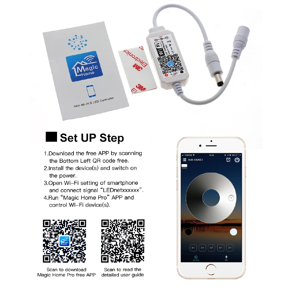 Mando A Distancia Para Tira De Luces LED De Un Solo Color.