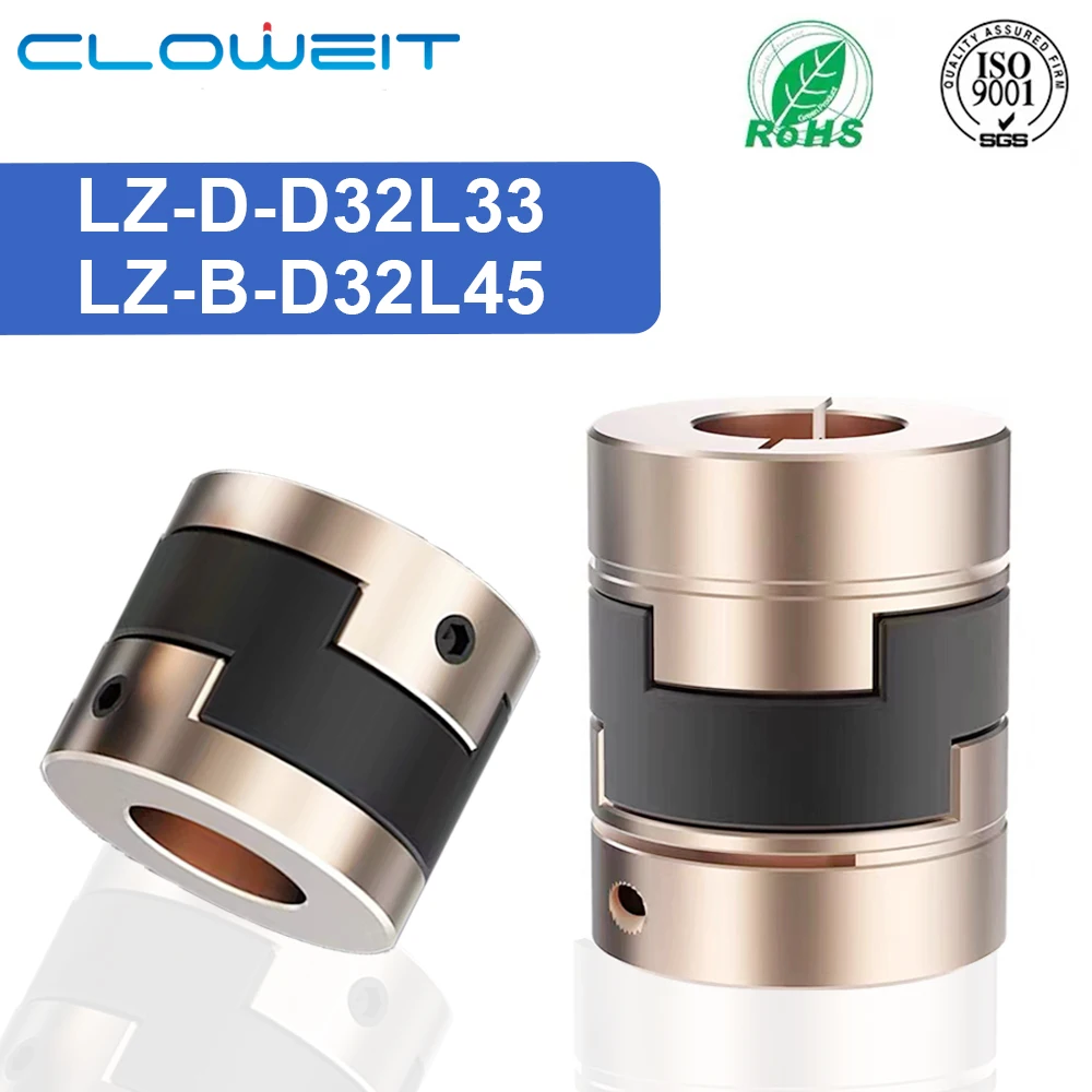 Cloweit LZ-B-D32L45 8mm 10mm 16mm Flexible Shaft Coupler Oldham Couplings for 3d Printer