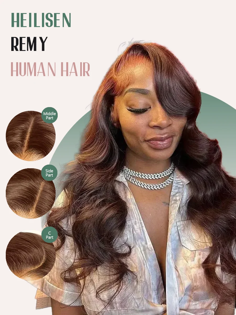 220% Density 36 Inches Chocolate Brown Body Wave 13x6 Lace Front Human Hair Wigs 13x4 Lace Frontal Wig Brazilian Remy Hair Wig 3