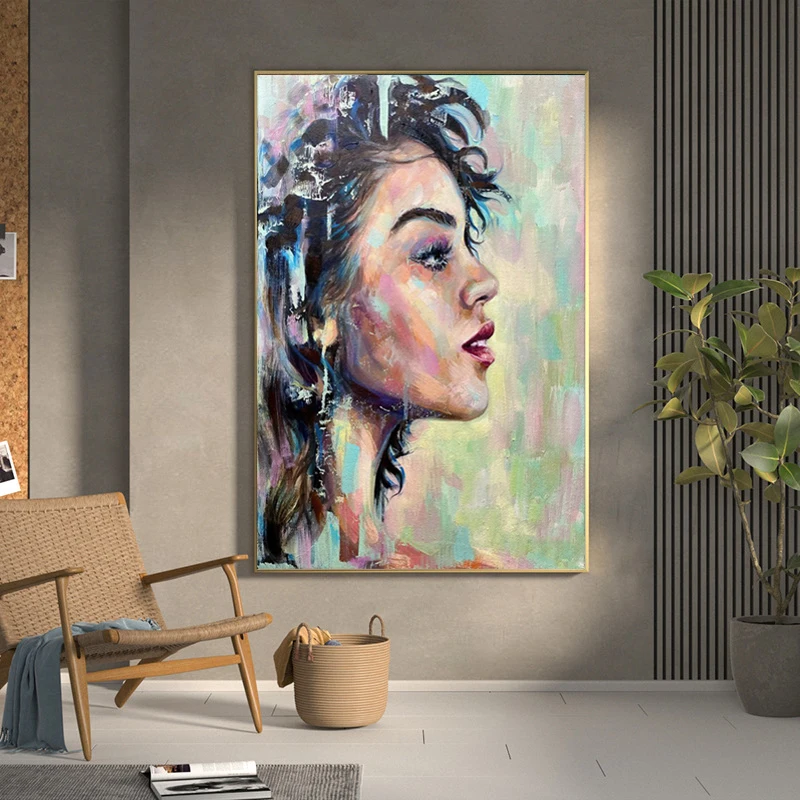

Woman Oil Painting on Canvas Posters and Prints Africa Woman Portrait Picture Wall Art for Living Room Home Decoration Cuadros