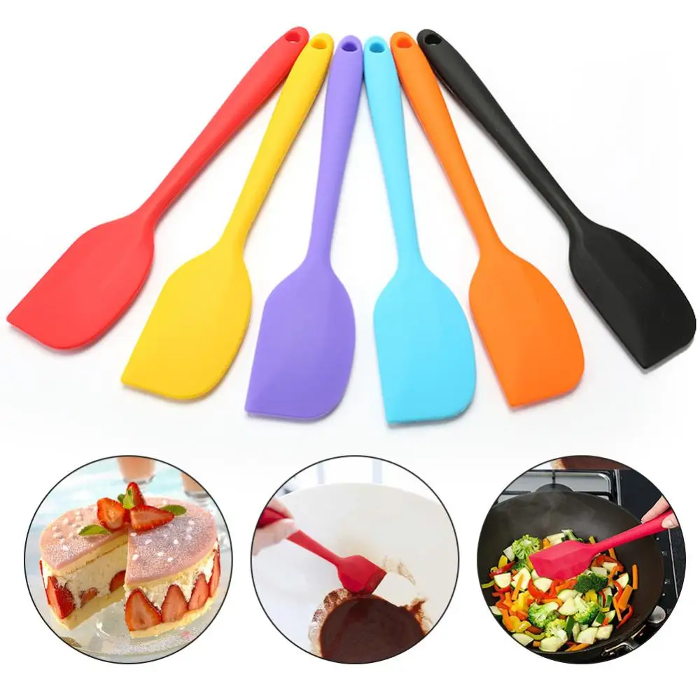 Silicone Kitchen Utensils Kitchen Utensils Silicone Spatula Baking Spatula 1pcs Kitchen Silicone Cream Butter Cake Spatula Mixing Batter Scraper Brush Butter Mixer Cake Brushes Baking Kitchen Tools