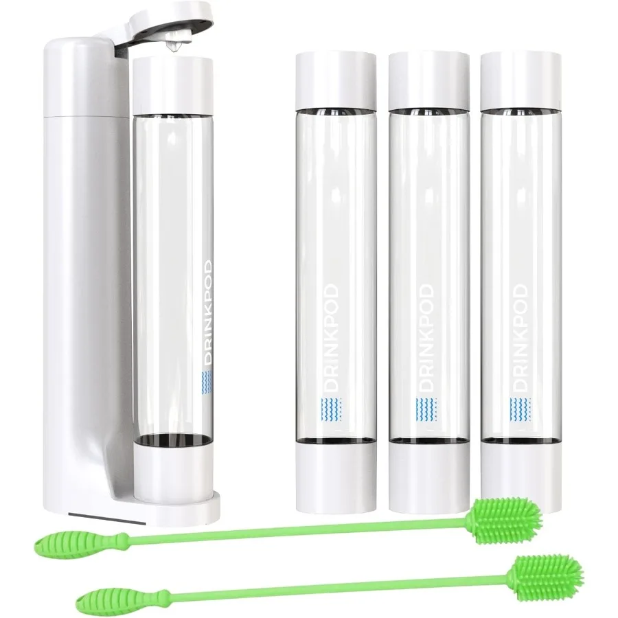 Soda Maker Home Soda CarbonationFizzy Bubbly Drink Machine with 3 PET Bottles 3 Caps 1 Carbonator Cap and Manual Coffee