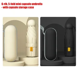 Sleek Black Portable Mini Umbrella - UV Protection and Ideal Travel Companion - Metal - fiber composite (2PCS - Black White)