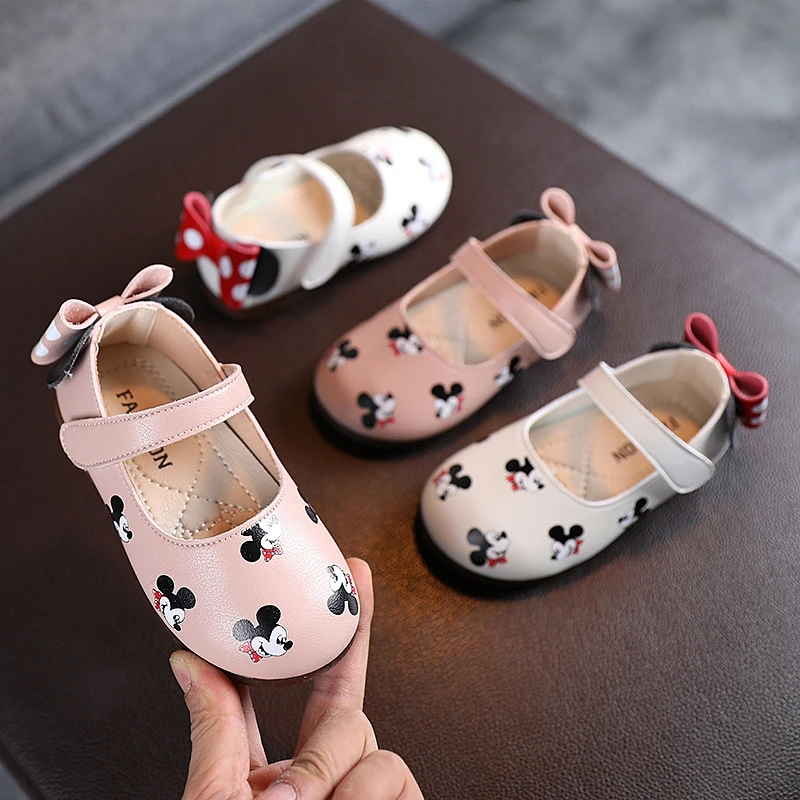 

Baby Girls Casual Shoes Spring Autumn Summer Kids Cartoon Mickey Mouse Soft Princess Shoes Children Toddler Infant First Walkers