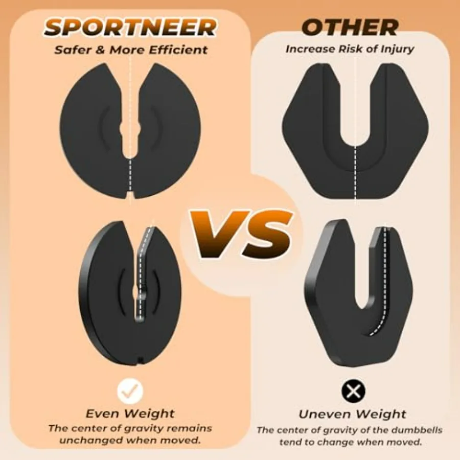 Adjustable Dumbbells Set of 2； 5 in 1 Free Weights Dumbbells Set, Each 25 lbs Fast Adjust Weights with Anti-Slip Texture Handle