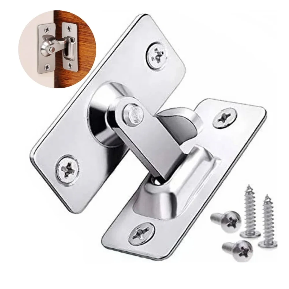 Door Lock Guard Latch Bolt 90 Degree Stainless Steel Toggle Latch Sliding Door Lock Right Angle Barn Lock Safety Hardware