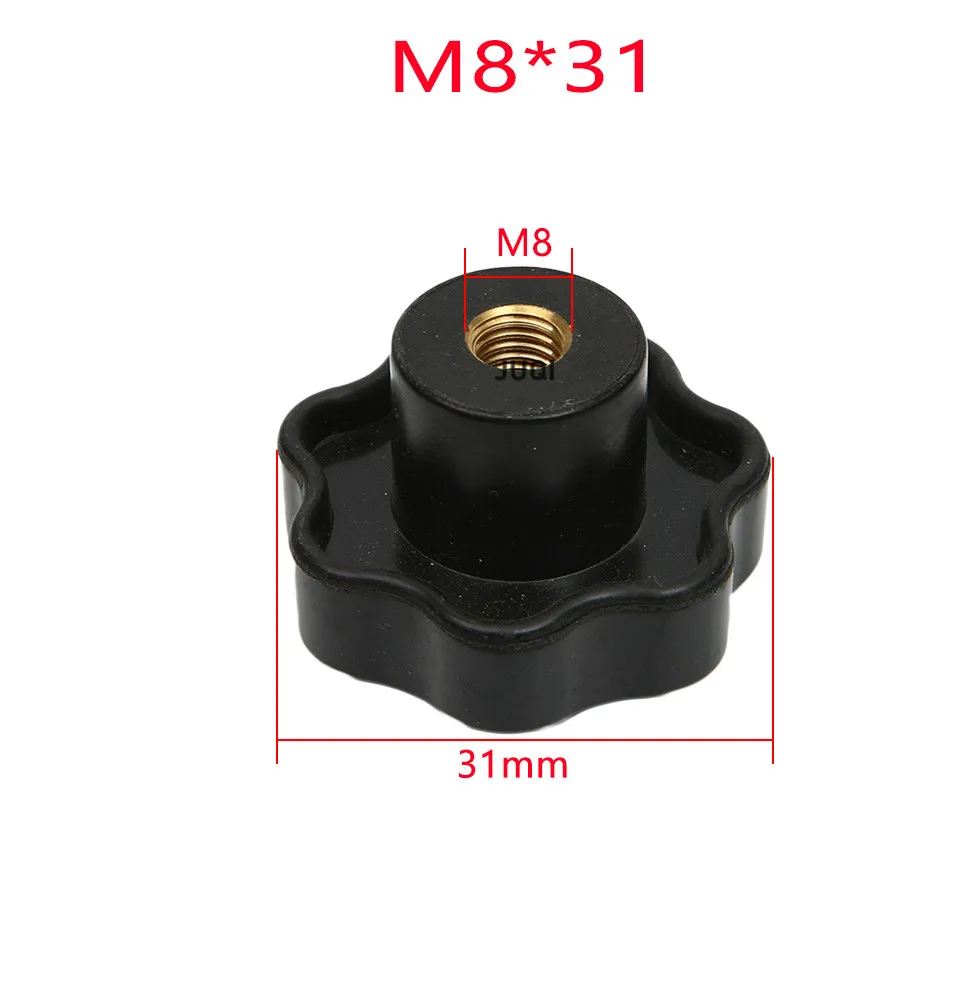 1PCS M5 M6 M8 M10 M12 five star manual screw nut Torx bakelite adjusting knob handle brass core nut black cabinet handle