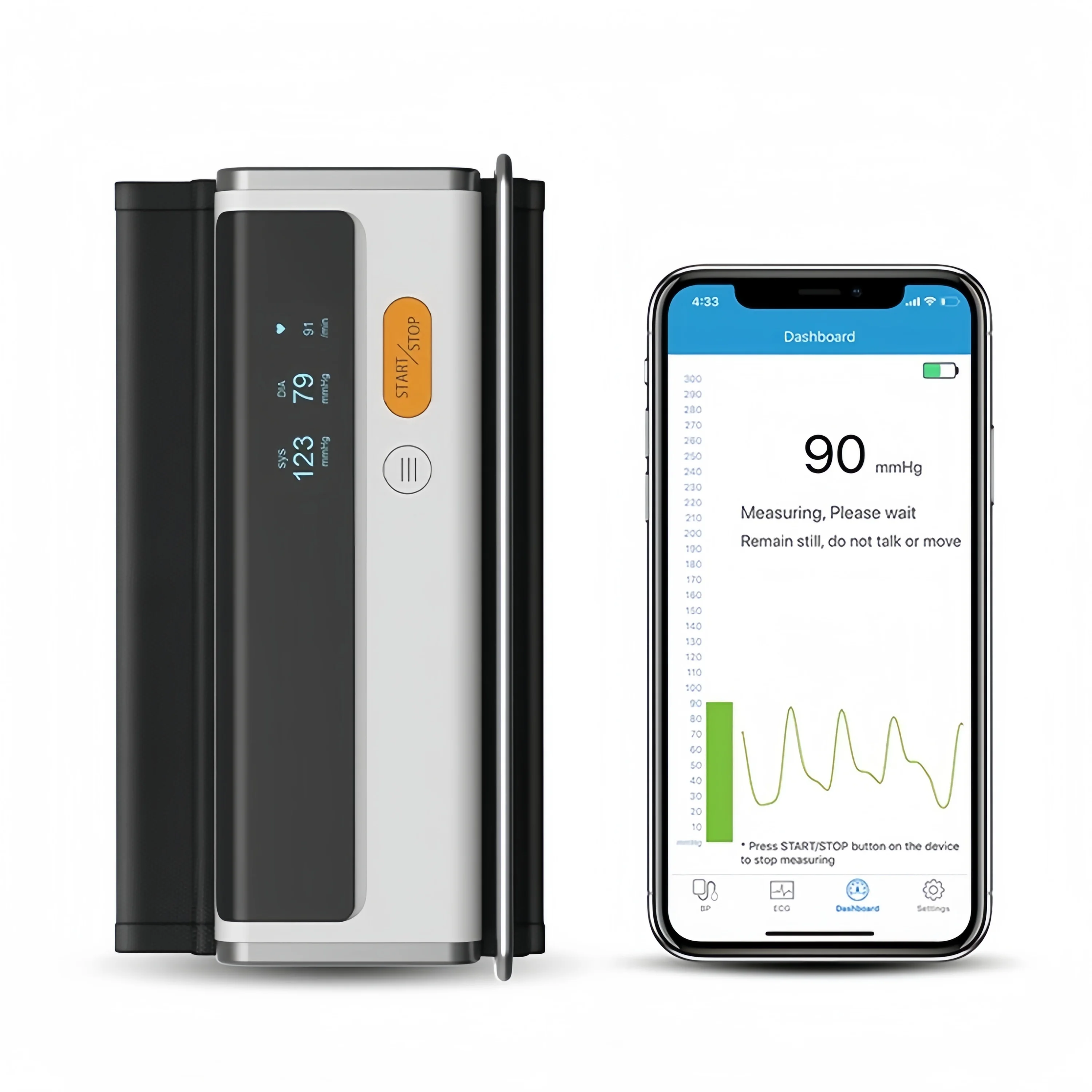 Bluetooth blood pressure monitor with electrocardiogram monitoring function and heart rate pulse upper arm blood pressure monito